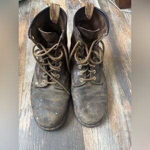 Dr. Martens Crazy Horse Leather Lace Up Boots Mens Size 11 Vintage Distressed